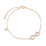 ZAVYA 925 Sterling Silver Cubic Zirconia CZ Designer Infinity Chain Bracelet | Stylish Silver Jewellery | Gift for Women & Girls | With Certificate of Authenticity & 925 Hallmark