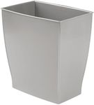 iDesign Mono Spa Rectangular Trash Can for Bath, Bedroom, Office – 11.25" x 7.5" x 12", 2.5 Gallon, Gray