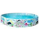 VFM - Childrens Paddling Pool 4ft, Rigid Family Pool, No Inflation, Dog Paddling Pool, Small Kids Pool, Summer Toys, Garden Children's Pool 1.2 x 25cm