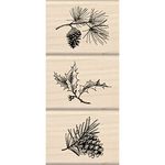 Inkadinkado Holiday Sprigs Wood Stamp Set_60-01139 1.5 x 2 inches