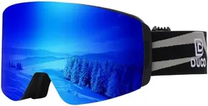 DUCO Ski Goggles with Magnetic Lens for Snowboard, Anti-Fog UV400 Protection Over Glasses OTG Snow Sports Goggles DCS002