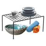 Plantex Stainless Steel Kitchen Storage Rack/Plate Storage Stand/Kitchen Cabinet Organizer/Dish Rack (Black)