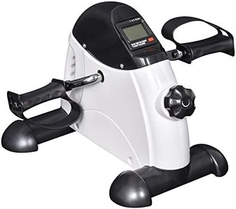 HOMCOM Mini Heimtrainer Fitnessbike Pedaltrainer mit LED Display 5 Modelle Arm und Beintrainer Fitnessgerät Hometrainer für Senioren Zuhause Heim Büro 40 x 39 x 29 cm Weiß