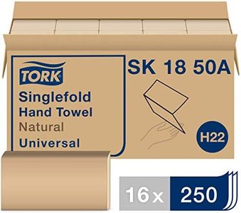 Tork Singlefold Paper Hand Towel Natural H22, Universal, 100% Recycled Fibers, 16 x 250 Sheets, SK1850A