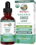 MaryRuth Organics Ginkgo Leaf Liquid Drops | Herbal Supplement | Nootropic | Circulatory System & Nervous System Health | USDA Organic | Non-GMO | Vegan | 60 Servings