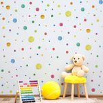 280 Pieces Colorful Polka Dot Wall Decals, Wall Stickers Wall Decal for Girls Bedroom Living Room Playroom Nursery (8 Sheets,Rainbow B)