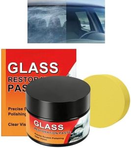 50G Glass Scratch Remover Kit with Sponge,Windscreen Scratch Remover and Glass Po/lishing Compound for Car Windshield,Windows&Mirrors,Automotive Glass Po/lish for Home,Aquarium,Truck,RV Maintenance