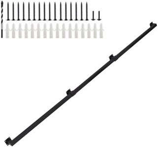 8FT Black Industrial Handrail, Heavy Duty Galvanized Steel Railing Kit for Indoor and Outdoor Stairs and Steps, with Mounting Hardware