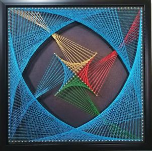 Wizardi String Art DIY Kit - Symmetrical Harmony. Geometry Nail Painting F07-M12-2-DHGG29218