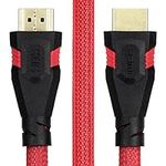 SIIG Legacy and Beyond Series Premium Braided High Speed HDMI Cable 2.0 with Ethernet 4Kx2K - Pure Copper Conductors - Quad-shielding Braided Cable - Red 15FT