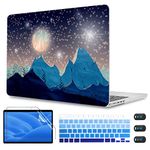 CISSOOK Moon and Mountains Scenery Pattern Case for MacBook Pro 16 inch 2021 2023 Release A2485 A2780 Model, Abstract Star Cover with Keyboard Cover for Mac Pro 16-inch M1 M2