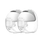 MomMed S21 Wearable Breast Pump - Smart Display, Leak-Proof Design, Hands-Free Double Portable Electric Breast Pump with 3 Modes &12 Levels - 24mm Shield & 3 Flange Inserts – One Each of 17mm, 19mm, 21mm (Gray, 2PCS)