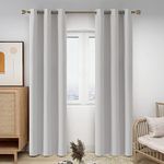 Deconovo Grommet Top Thermal Insulated Curtains & Drapes, Silver Grey Blackout Curtains for Bedroom, 42x84 Inch, Sets of 2