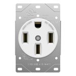 ENERLITES 50 Amp Range Receptacle Outlet for RV and Electric Vehicles, NEMA 14-50R, 3- Pole, 4 Wire (8, 6, 4 AWG Copper Only), 125/250V, 66500-W, White