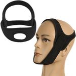 Anti Snoring Chin Strap, Adjustable Breathable Stop Snoring Device, Chin Strap with Jaw Support for Snoring Effective Snoring Reduction Belt Snore Stop Head Strap for Men Women CPAP Users (Black)