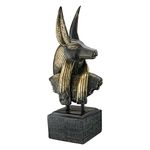 Design Toscano AH262223 Anubis God of Ancient Egypt Bust Statue, Polyresin, Black and Gold, 45.5 cm