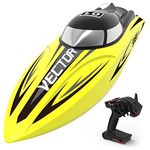 VOLANTEXRC Remote Control Boat RC Boat Vector SR65 40mph High Speed RC Watercraft Auto Self-righting, Reverse Function in Lakes, Rivers for Kids or Adults, Boys or Girls (792-5 Yellow)