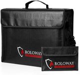 ROLOWAY Large (17 x 12 x 5.8 inches) Fireproof Bag, XL Fireproof Document Bags with Bonus Bag, Fireproof Safe and Water Resistant Bag for Money, Legal Documents, Files, Valuables