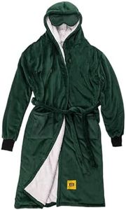 Big Blanket Co Hideout Robe Forest | Sherpa Lining with Hood for Women & Men | Extra Soft Plush Blanket Robe | Oversized Cozy Housecoat