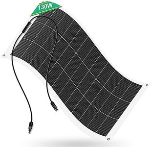 ECO-WORTHY Panneau Solaire Souple 12V 130W Panneau Solaire Flexible Monocristallin Panneau photovoltaïque pour camping-car, caravane, bateaux et surfaces inégales