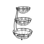 Spectrum Diversified A44110 Kitchen Countertop Organizer 3 Tier Server Tray Stand Fruit Basket Display, One, Black