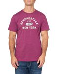 AEROPOSTALE Men's Arch Logo Short Sleeve Tee, Magenta Purple, Large