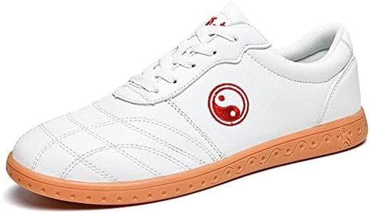 Unisex Tai Chi Wu Shu Kung Fu Scarpe Traspirante Antiscivolo Sport Palestra Sneaker per Il Giorno Formazione Esercizi mattutini Pelle Bianca 43 EU