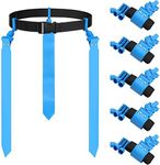 Junkin 6 Players Flag Football Belts and Flags Set Adjustable Football Belt for Youths Kids Teens Adults Training Equipment(Blue)