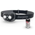 Energizer Vision HD+ 360 Lumen Adjustable Head Torch, Midnight Black, Water Resistant Headlamp, Bright LED Headlight, Perfect for Camping, Hiking, Running, DIY & Dog Walking, Batteries Included