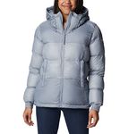 Columbia Women's Pike Lake 2 Hooded Insulated Jacket, Hooded Puffer Jacket, Tradewinds Grey, Size M