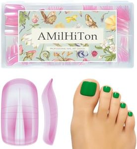 Pink Dual Toe Nail Forms for Poly Gel Extensions, Reusable Full Cover Wide French Toenail, Press on Toenails for Women Extensions Home DIY Nail Salon 300PCS 15Sizes