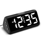 Loud Alarm Clock for Bedroom, Digital Alarm Clock with RGB Led Display, Dual Alarm, 5 Dimmers, 4 Volumes, Power-Off Memory, Mians Powered Bedside Clocks for Heavy Sleeper Teens Elderly (Black-White)