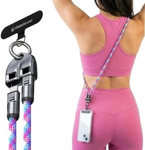 ClutchLoop ChargeLoop 2-in-1 USB-C Charger & Phone Lanyard – Wearable Charging Cable for iPhone, Android, Galaxy, Pixel, iPad – Hands-Free Phone Strap with Built-In Fast Charger (Pink)
