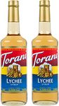 Torani Lychee Flavour Syrup, 750ml bottle, 2 Pack, light brown