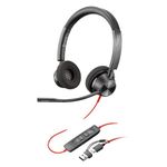 Poly (Plantronics Blackwire 3320 Stereo Headset, On Ear W/Noise-Canceling Mic, 130G, Connect to Mobile/Tablet Via USB-C/A, 180-Degree Pivoting Speakers, Dynamic EQ, Hi-Fi Stereo, Black, 8G0Y9AA