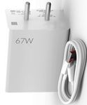 67W Ultra Fast Type-C Charger for vivo V27 New Charger Original Adapter Like Mobile Charger | Qualcomm QC 3.0 Quick Charger with 1 Meter Type C USB Data Cable (67W,BP-72,WT)