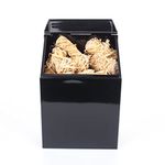 Valiant Firelighter Storage Box - Metal Container with Flip Top Lid , Black