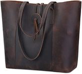 S-ZONE Vintage Genuine Leather Tote