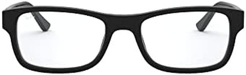 Ray-Ban RX5268 Rectangular Prescription Eyeglass Frames, Matte Black/Demo Lens, 55 mm