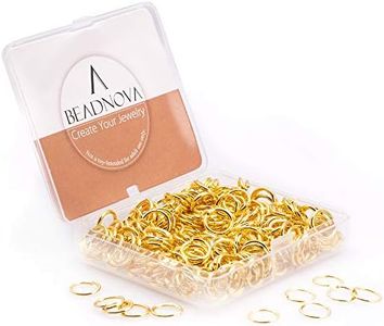 BEADNOVA 10mm Jump Rings Gold Jewelry Jump Rings for Jewelry Making Open Jump Rings for Keychains (300Pcs)