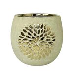 FOX & FERN New Imported Ceramic Round Flower Pot (Dia- 5 Inch) for All Kinds of Flower Planters and Green Plants (Home/Indoor and Garden/Outdoor) GA133-009C