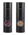 Salt and Pepper Grinder Set, Battery Operated, Pepper Mill with Grinding Indicator Light, 2PCS