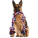 YAUNGEL Dog Toys, 95cm XXL Dog Rope Toys for Aggressive Chewers, Interactive Heavy Duty Dog Toys for Medium Large Dogs, Tough Twisted Rope Toy with 5 Knots