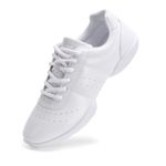 JITUUE Cheer Shoes Women Cheerleading Dance Shoes Fashion Trainers Sneakers Lace Up Gym Athletic Sport Training Shoes for Girls, White(women), 11