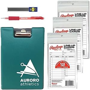 Rawlings Baseball Lineup Cards (36-Pack) Bundle with Lineup Card Holder, Mechanical Pencil, and Lead Refill - Great for Softball or Baseball Batting Orders, Clipboard Case for Line Up Card Storage