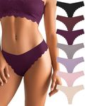 Levao 7 Pack Womens Seamless Thongs-No Show Thong-Sexy Low Waist G-String-T-Back Stretch Underwear for Women S-XL