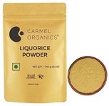 CARMEL ORGANICS Liquorice/Mulethi Root Powder (340 Grams) | Yashtimadhu Powder For Health, Skin and Hair Care | Natural | Edible | Atimadhuram Podi/Athimadhura Hittu