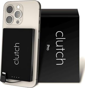 Clutch Pro Portable iPhone Charger for Travel 5000 mAH TSA Approved Magnetic Airplane Safe Portable Charger only Compatible for iPhone 14 & Older Devices with Built-in Lightning Cable 3.7 oz - Black