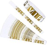 300 PCS Paper Wristbands for Events, Identification Wristbands Lightweight VIP Paper Adhesive Bracelets for Events Concerts Clubs Festivals (Gold)