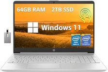 HP 15.6" HD Touchscreen Business Laptop, Intel Core i3-1215U, 64GB RAM, 2TB PCIe SSD, Intel UHD Graphics, Num Pad, HD Webcam, HDMI, Win 11, Silver, 32GB Hotface USB Card